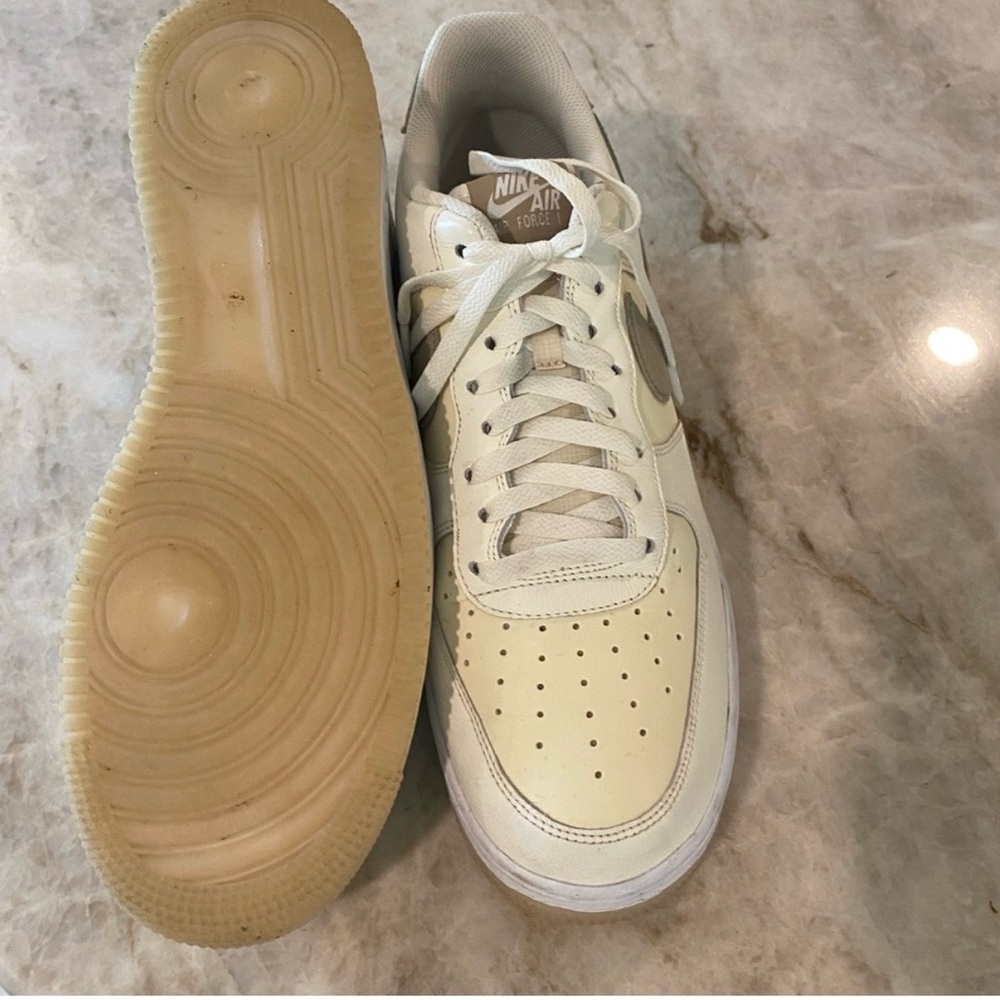 Nike Air Force 1 Cream and White Sneakers - Picture 4 of 5